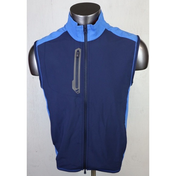 Ralph Lauren RLX Full Zip Wicking Vest Mens‎ M Golf Blue Orange